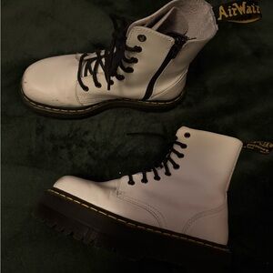 Dr. Martens White Platform Combat Boots